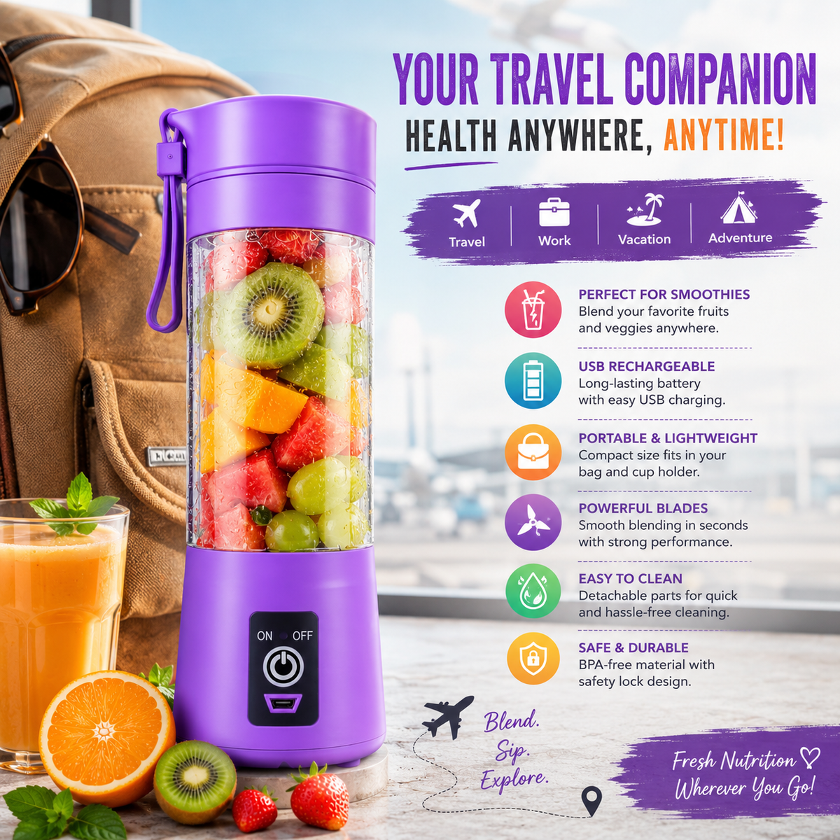 Portable USB Mini Blender